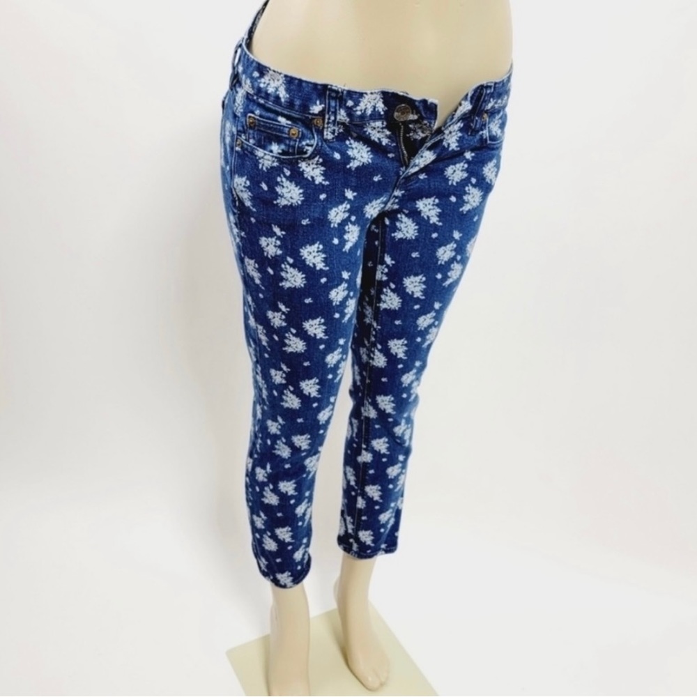 J. Crew Indigo Floral Matchstick Jeans - Picture 5 of 16